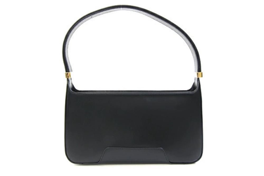 Burberry Shoulder Bag TB Black Hobo Leather Black